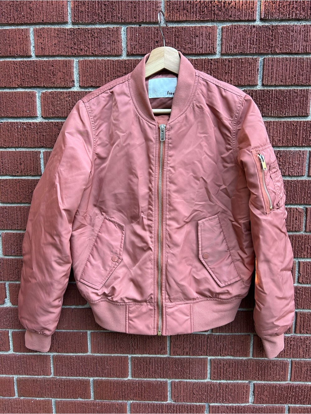 Aritzia Wilfred Free Avion Bomber Jacket Dusty Rose Pink Women Small
